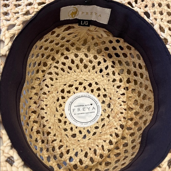 New Anthropologie Freya Open-Weave Wide Brim Straw Hat in Natural Cream Meringue main image 6